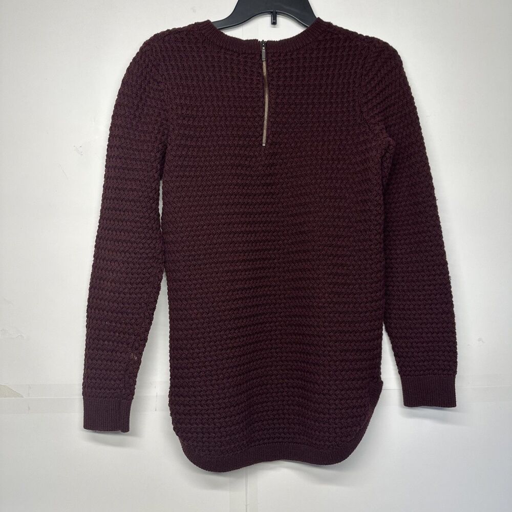 Jones & Co. Jones New York Women's Size Large Knitted Sweater Maroon Zipper Back